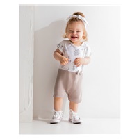 Baby summer cotton jumpsuit Nicol Ella beige, size 68 (4-6m)