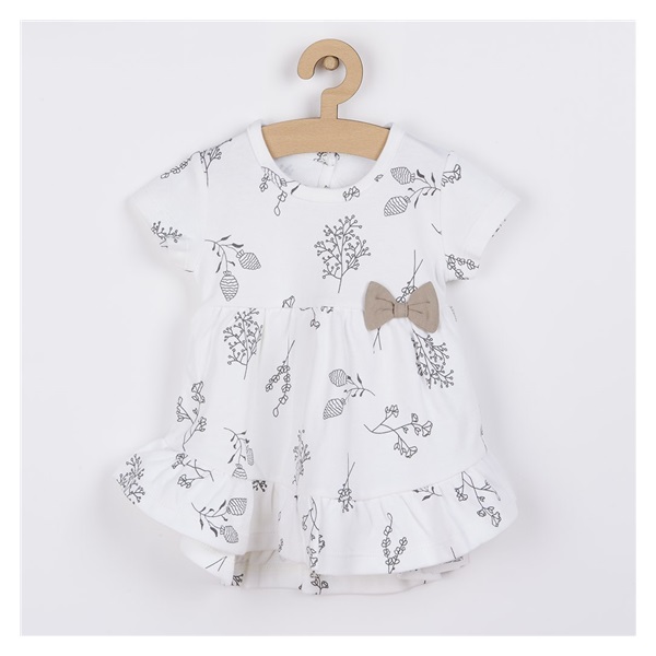 Baby dress with short sleeves Nicol Ella white, size 68 (4-6m)
