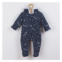 Winter infant jumpsuit Nicol Max dark, size 56 (0-3m)
