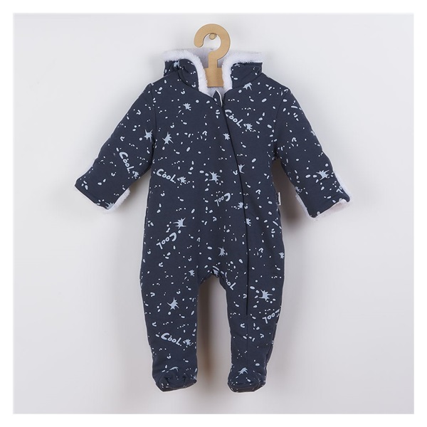 Winter infant jumpsuit Nicol Max dark, size 56 (0-3m)
