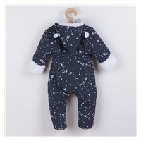 Winter infant jumpsuit Nicol Max dark, size 56 (0-3m)