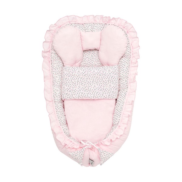 Belisima dots pink baby nest with blanket