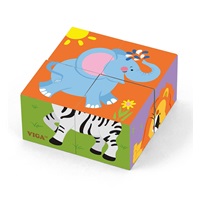 Wooden puzzle blocks for kids Viga Zoo