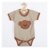 New Baby BrumBrum Latte Brown Short Sleeve Cotton Baby Bodysuit, size 56 (0-3m)