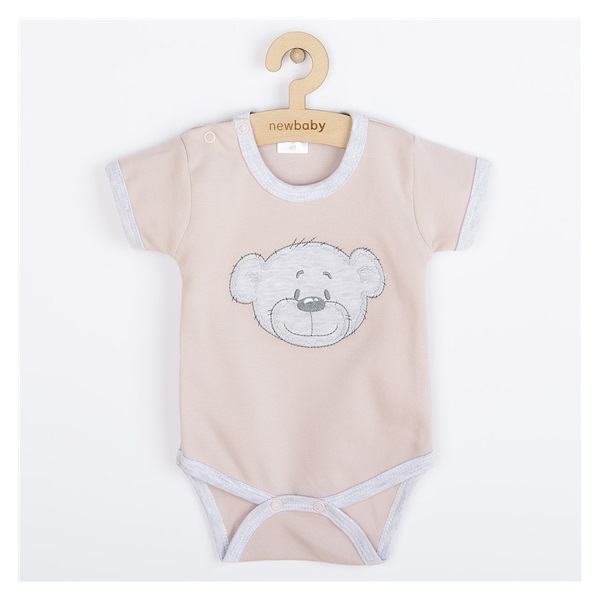 New Baby BrumBrum Old Pink Grey Short Sleeve Cotton Baby Bodysuit, size 56 (0-3m)