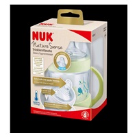 NUK Nature Sense baby learning bottle with temperature control 150 ml green