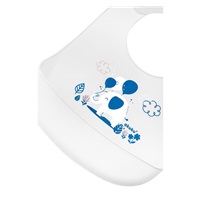 Adjustable silicone baby bib with pocket Akuku elephant white