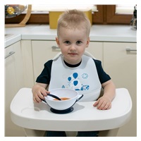 Adjustable silicone baby bib with pocket Akuku elephant white