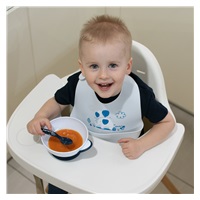 Adjustable silicone baby bib with pocket Akuku elephant white