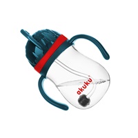 Magic bottle with straw and weights Akuku 280 ml red
