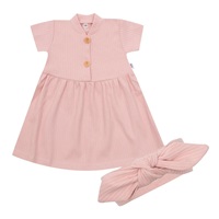 Kojenecké bavlněné šatičky s čelenkou New Baby Practical