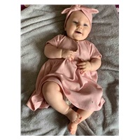 Kojenecké bavlněné šatičky s čelenkou New Baby Practical