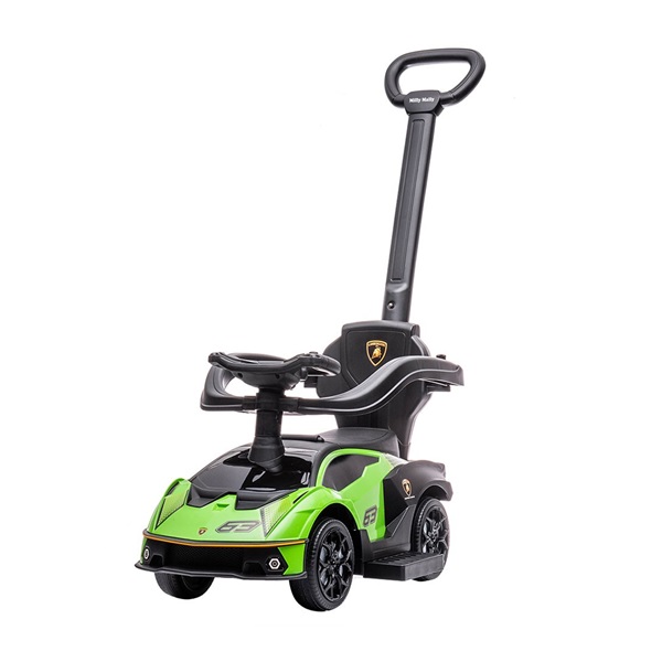 Odrážedlo se zvukem a vodící tyčí Milly Mally LAMBORGHINI ESSENZA SC V12 zelené