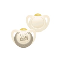 NUK For Nature Latex Soother 0-6m 2 pcs beige, size 0-6 m