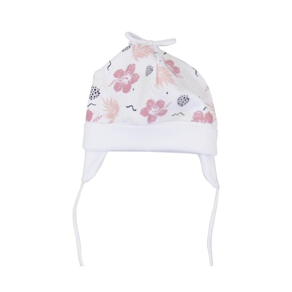 Cotton baby cap Koala Flowers, size 62 (3-6m)