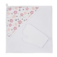 Baby towel with washcloth Koala Flowers
