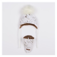 New Baby Special One Autumn Infant Girl's Cap with Neck Scarf, size 56 (0-3m)