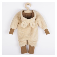 New Baby Teddy bear winter jumpsuit beige, size 56 (0-3m)