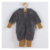 New Baby Teddy bear winter jumpsuit grey, size 68 (4-6m)