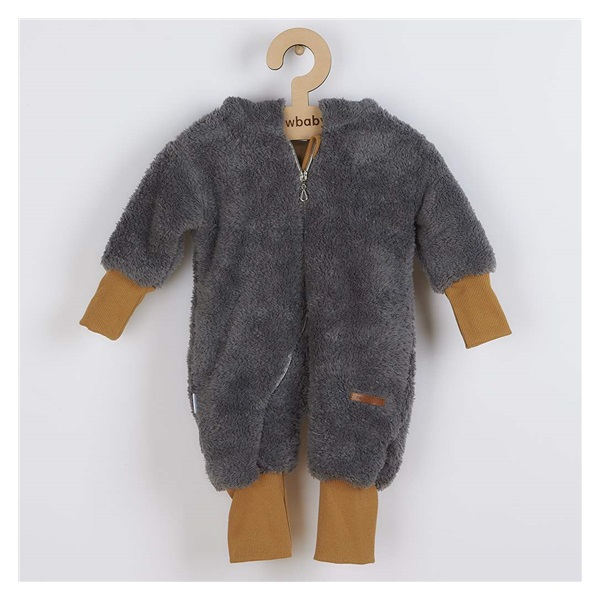 New Baby Teddy bear winter jumpsuit grey, size 68 (4-6m)
