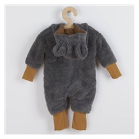 New Baby Teddy bear winter jumpsuit grey, size 68 (4-6m)