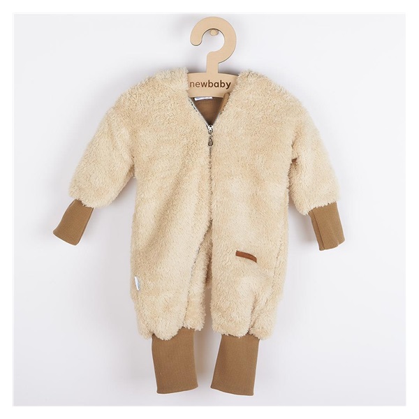 New Baby Teddy bear winter jumpsuit beige, size 74 (6-9m)
