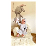 Baby cotton dress with headband New Baby Teresa, size 74 (6-9m)