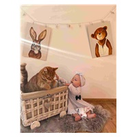 Baby cotton dress with headband New Baby Teresa, size 86 (12-18m)