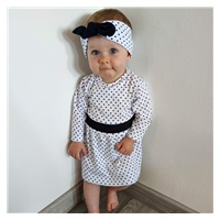 New Baby Teresa II Cotton Baby Dress with Headband, size 56 (0-3m)