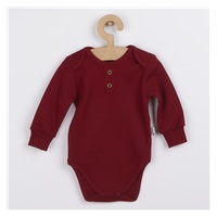 Baby bodysuit with long sleeves Nicol Races burgundy, size 80 (9-12m)