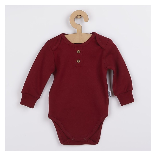 Baby bodysuit with long sleeves Nicol Races burgundy, size 80 (9-12m)