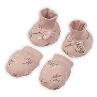 Baby cotton set - caps and gloves Nicol Nela, size Univerzální