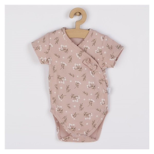 Baby cotton body with side fastening short sleeves Nicol Nela, size 62 (3-6m)