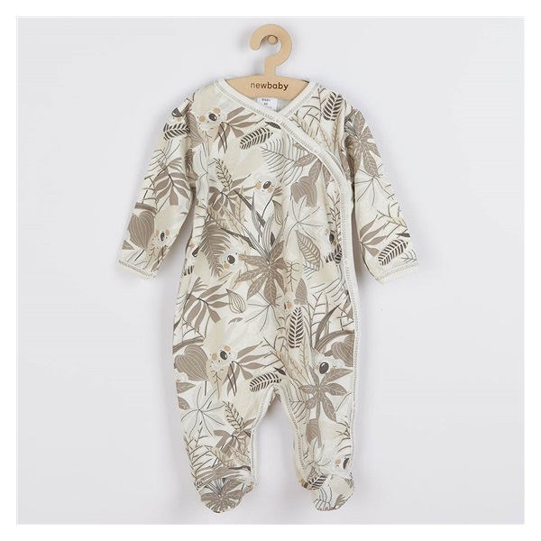 New Baby Lovely Brown Cotton Infant Jumpsuit with Side Closure, size 50