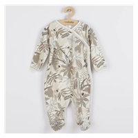New Baby Lovely Brown Cotton Infant Jumpsuit with Side Closure, size 56 (0-3m)
