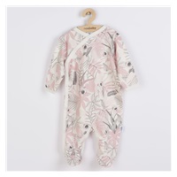 New Baby Lovely Pink Cotton Infant Jumpsuit with Side Closure, size 50