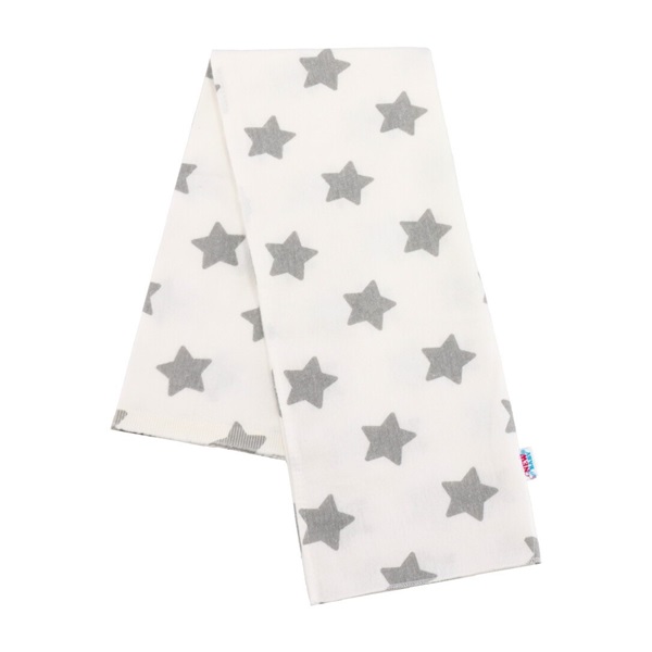 Flannel nappy with print New Baby white STARS