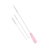 Straw brushes Akuku 3 pcs pink