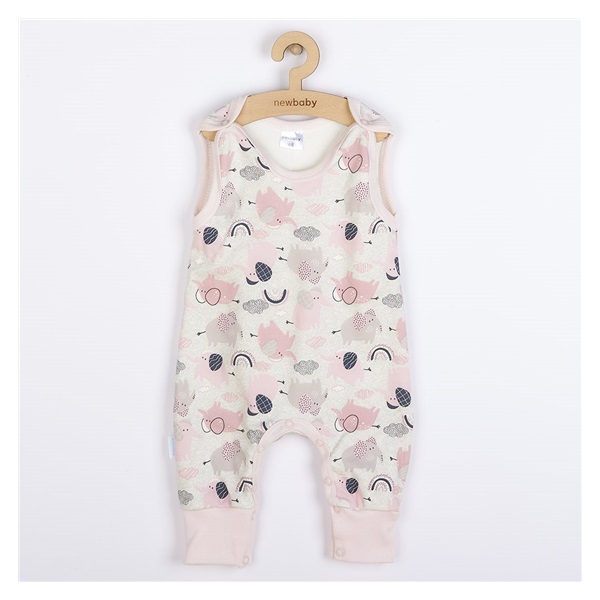 New Baby Happy Elephants Pink Cotton Baby Rompers, size 62 (3-6m)
