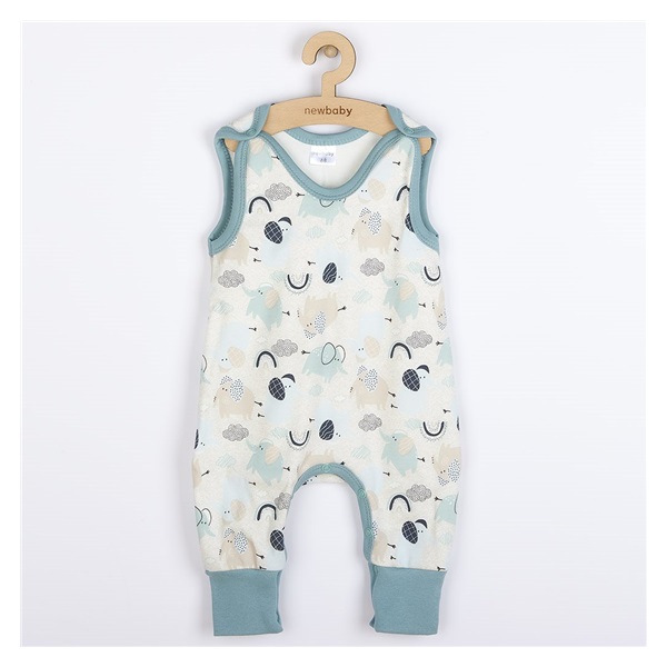 New Baby Happy Elephants Green Cotton Baby Rompers, size 74 (6-9m)