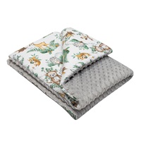 Baby blanket with filling New Baby Animals grey 80x102 cm