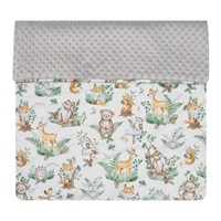 Baby blanket with filling New Baby Animals grey 80x102 cm