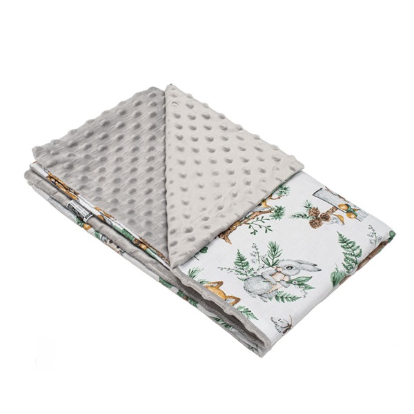 Baby blanket New Baby Animals grey 80x102 cm