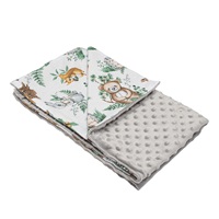 Baby blanket New Baby Animals grey 80x102 cm