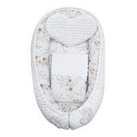 Luxury nest with pillow and blanket New Baby from Minky Flowers white