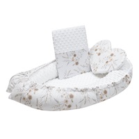 Luxury nest with pillow and blanket New Baby from Minky Flowers white