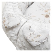 Luxury nest with pillow and blanket New Baby from Minky Flowers white