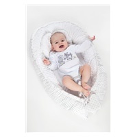 Luxury nest with pillow and blanket New Baby from Minky Flowers white