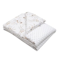 Baby blanket with filling New Baby Flowers white 80x102 cm
