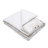 Baby blanket with filling New Baby Flowers white 80x102 cm